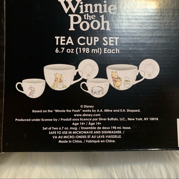 Disney Winnie the Pooh Teacup Set NWT 2 cups & 2 saucers Piglet Eeyore - Picture 12 of 12